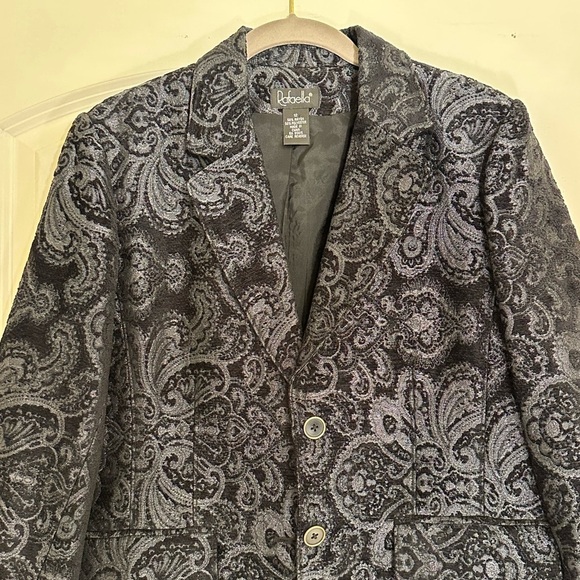 Rafaella Women’s Blazer, Black With Dark Green Details, very unique size 12 - Picture 3 of 6